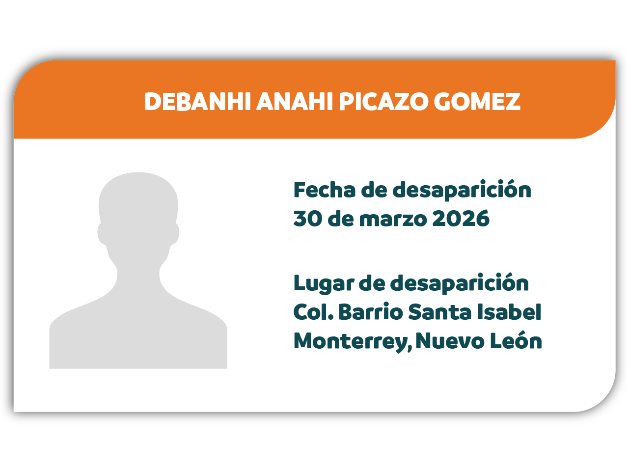 Desaparecida: DEBANHI ANAHI PICAZO GOMEZ