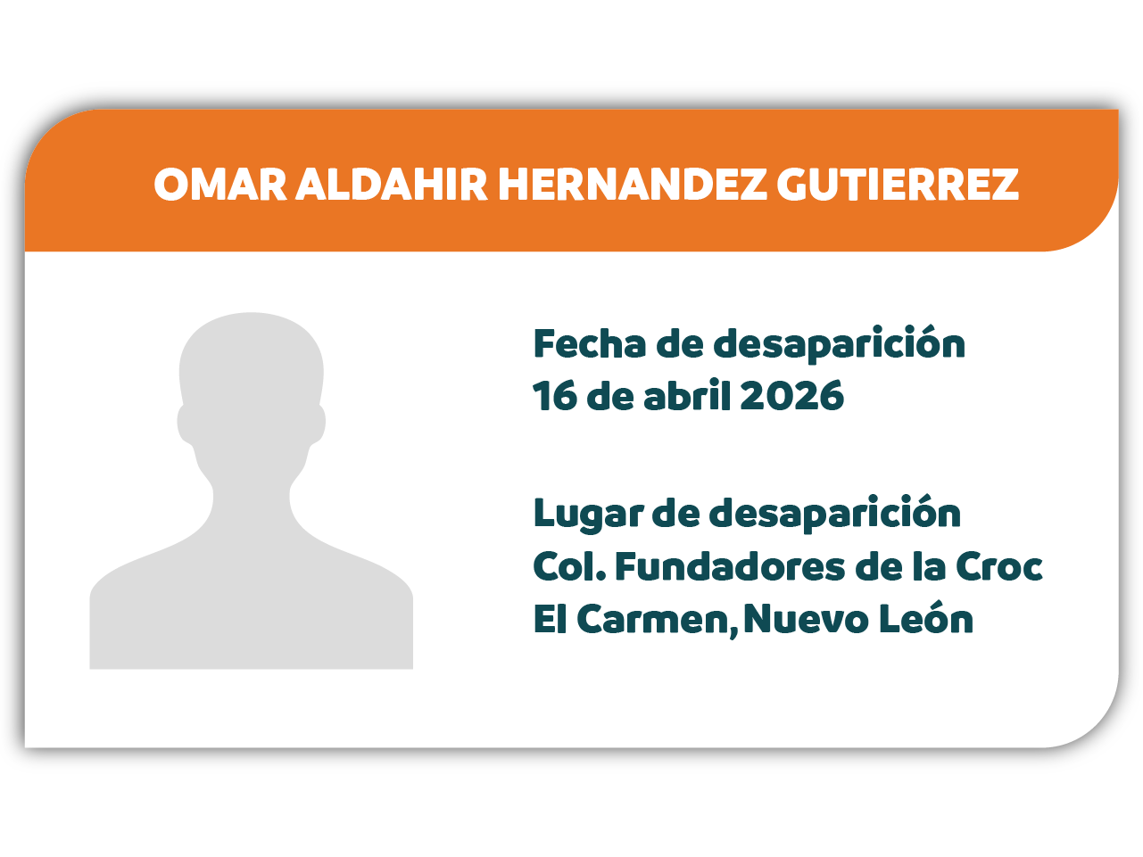 Desaparecido: OMAR ALDAHIR HERNANDEZ GUTIERREZ