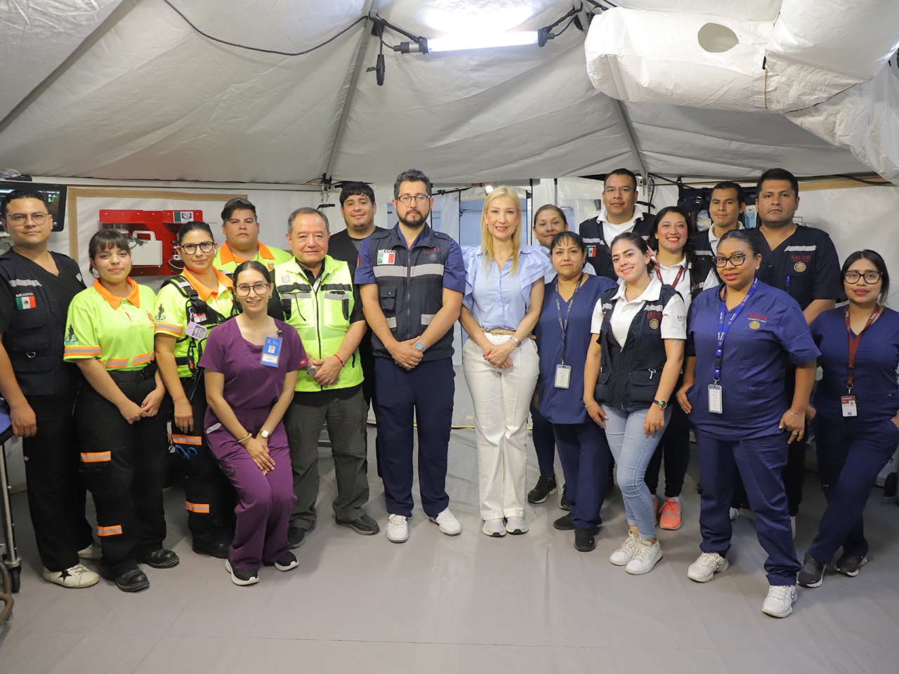 Supervisa Secretaria de Salud operación del Hospital Móvil al Interior del Parque Fundidora