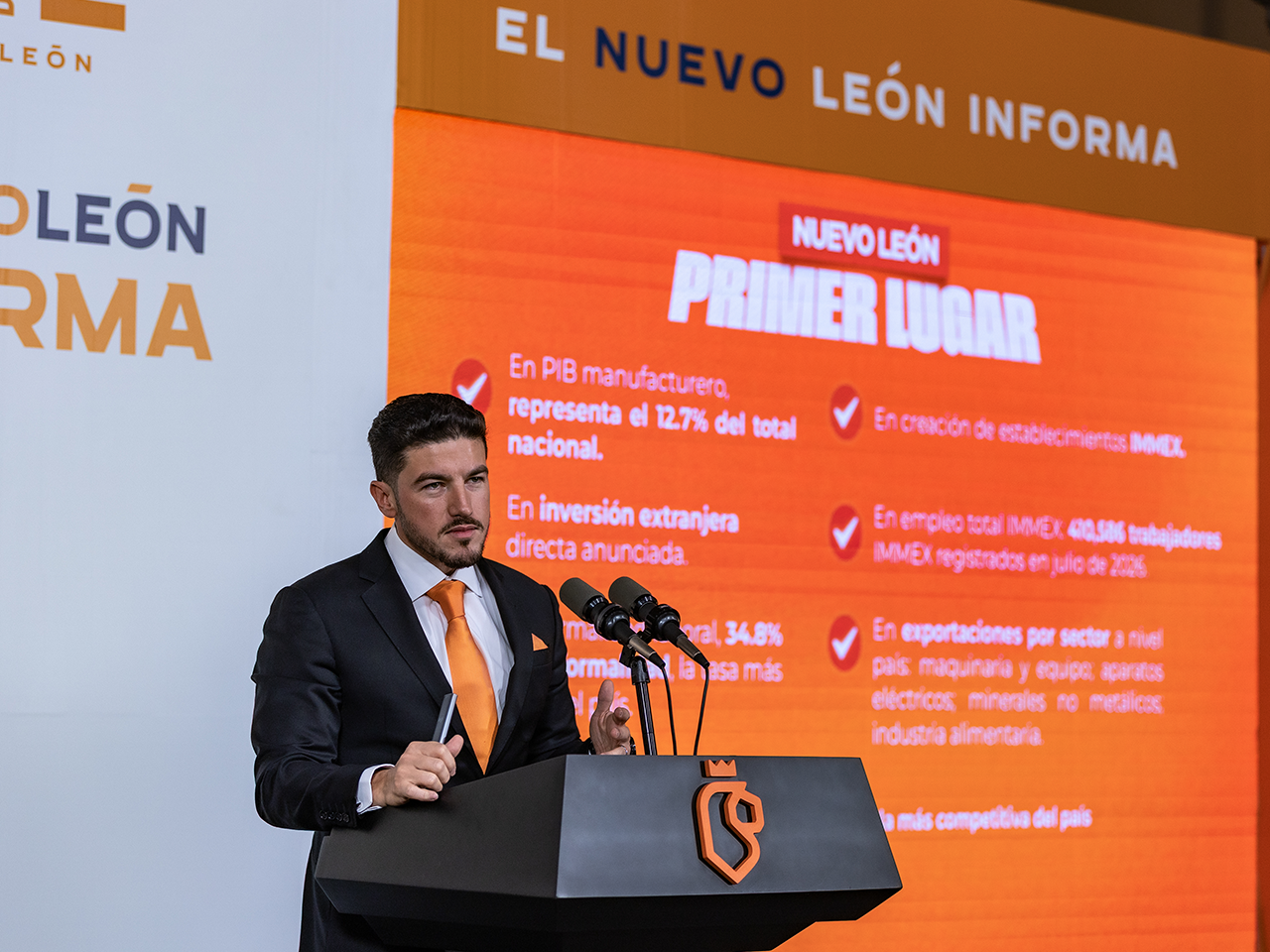 Consolida NL liderazgo económico; destaca en inversión, empleo, manufactura y exportaciones.- Samuel García